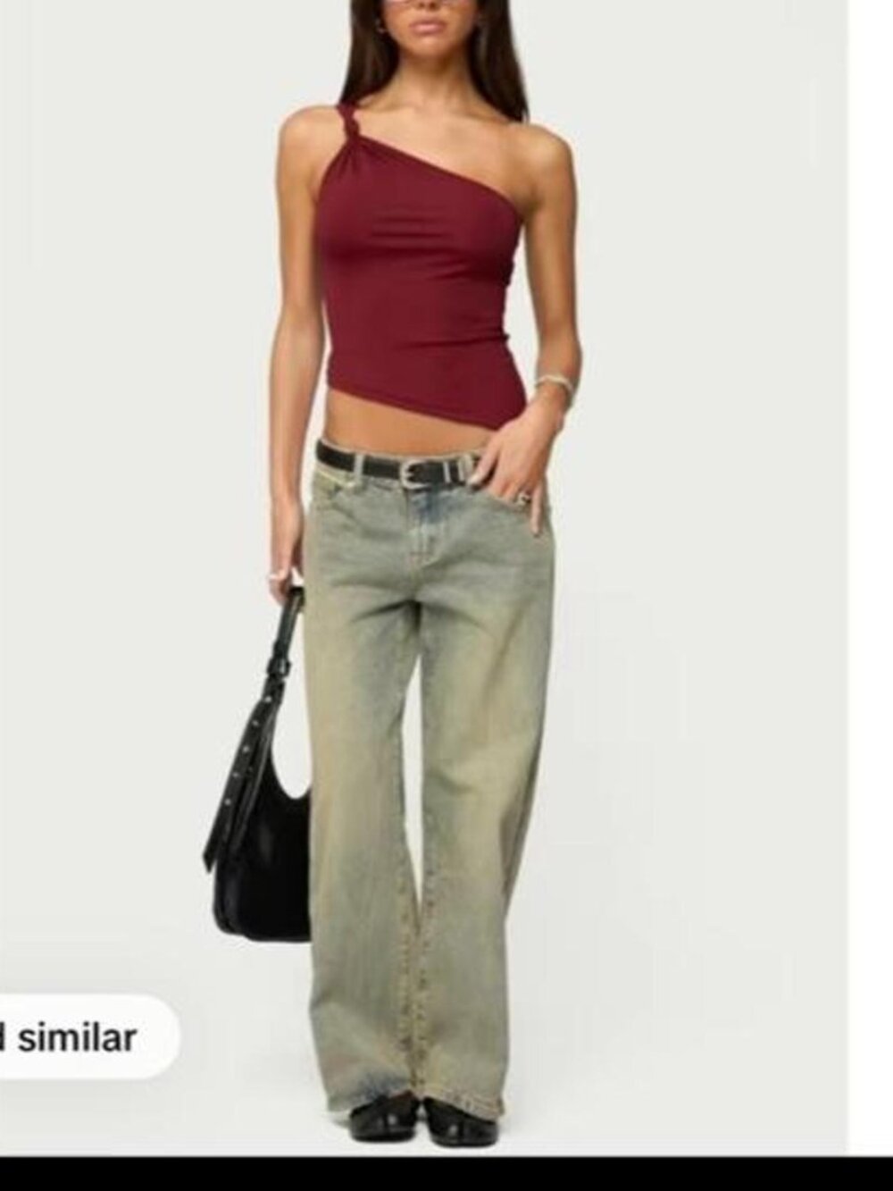 Edikted Washed Low Rise Baggy Jeans XS